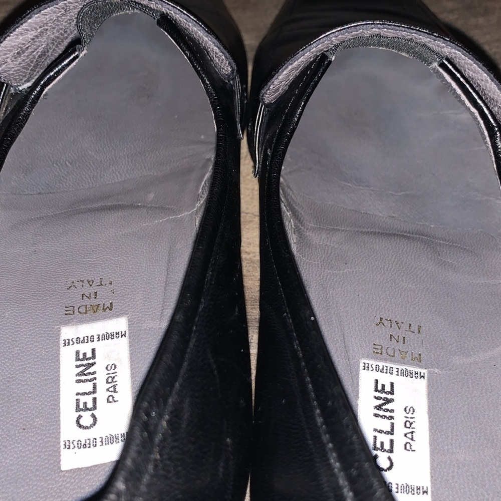CELINE BLACK LEATHER LOAFERS - Picture 9 of 9